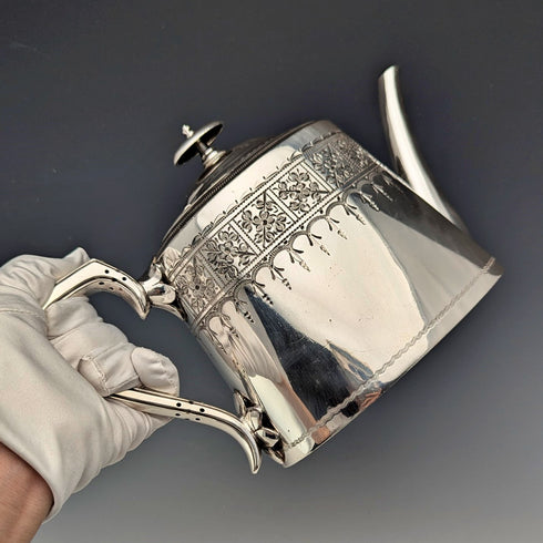 Circa 1900 British antique silver plate teapot Walker & Hall